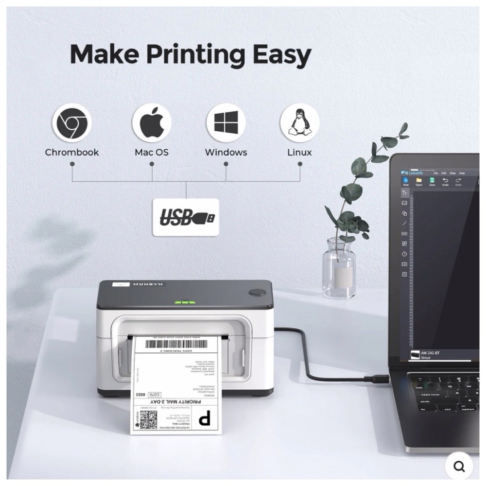 MUNBYN Thermal Shipping Label Printer ITPP941 USB NEW